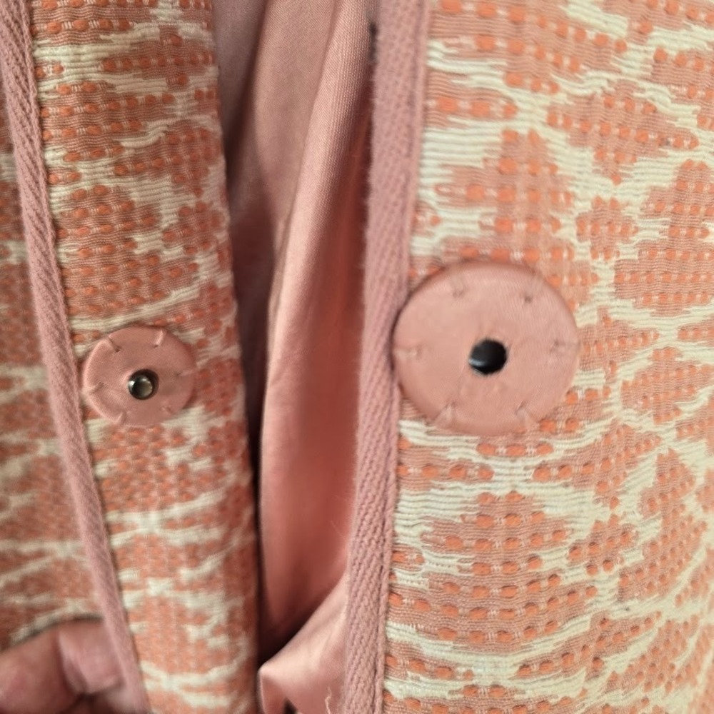 C Wonder Brocade Tweed Blazer Jacket Dusty Rose Womens 10 Textured Weave Regalia - Picture 7 of 15